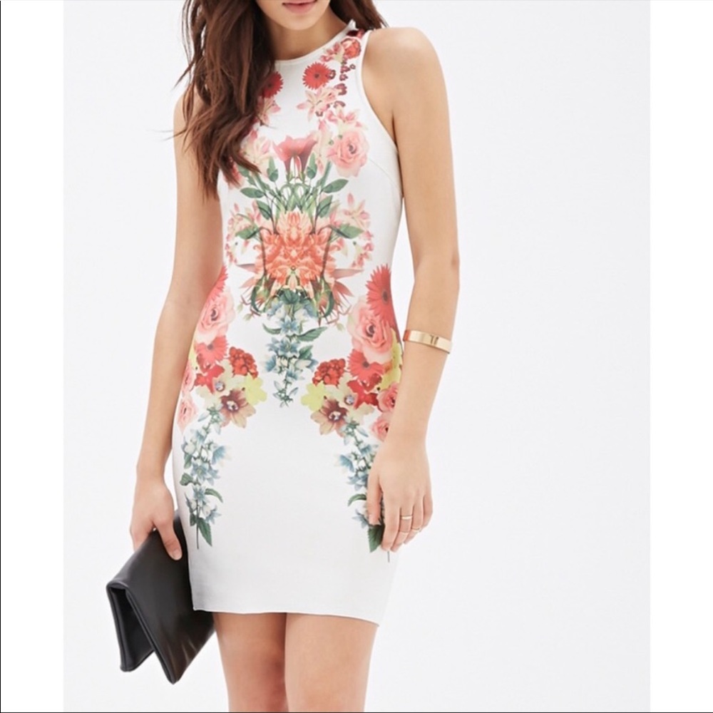 Forever 21 Floral Bandage Dress